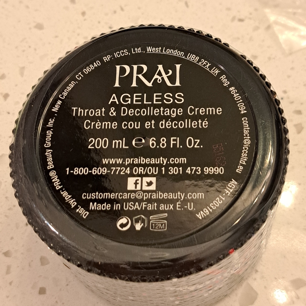 PRAI Ageless Throat and Decolletage Cream, NEW, 6.8 oz.  In CELLO wrap, unopened